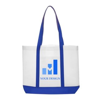 Custom Water-resistant Trim Color Non-Woven Tote Bag 14" H x 18" W