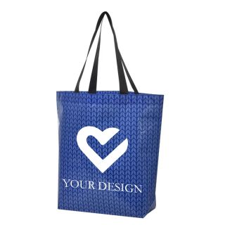 Custom Water Resistant Laminated Non-Woven Tote Bag 15.25" H x 16.63" W