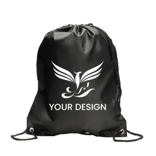 Custom Waterproof Polyester Drawstring Backpack 18" H x 14" W