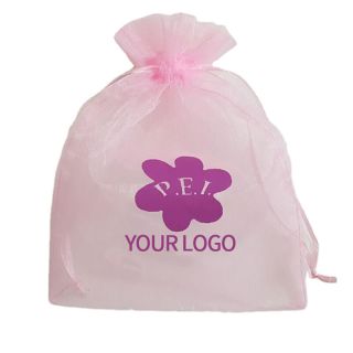 Custom Wedding Candy Bag 4.3"W x 6.3"H Organza Bag Transparent Drawstring Bag Gift Packaging Bag