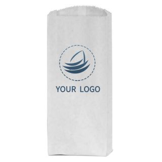 Custom White Kraft Paper Retail Bags 5W x 12H Packing Lunch Take Out Bag