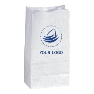 Custom White Lunch Bags 4.75W x 8.75H Recyclable Paper Retail Popcorn Bag