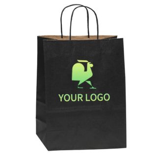 Custom White Paper Bags 10W x 13H Flat Bottom Grocery Retail Tote Treat Goody Bag