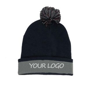 Custom Winter Warm Knit Hat Promotional  Cuffed Stretchy Knitted Cap