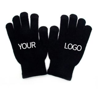 Custom Winter Warm Screen Touch Gloves Stretchy Knit Gloves For Men Women Promotion Tool