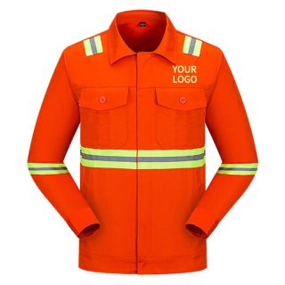 Custom Worker Uniform Suit Luminous Outdoor Work Wear with Green & Gray Reflective Stripes