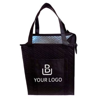 Custom Zippered Food Delivery 15H x 13W Bag Insulated Cooler Lunch Bags Grocery Thermal Tote