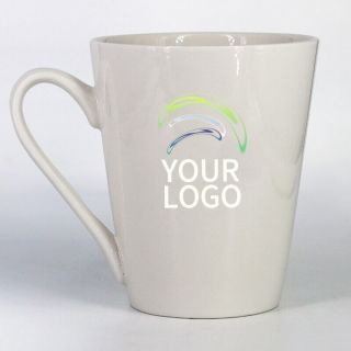 Custom Color Change Ceramic Bistro Mug Logo 13oz Logo Printed Stoneware Mugs Tapered Coffee Cup 