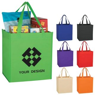 Customizable Durable Non-Woven Water-Resistant Shopping Tote Bag 10.5"W x 11.75"H