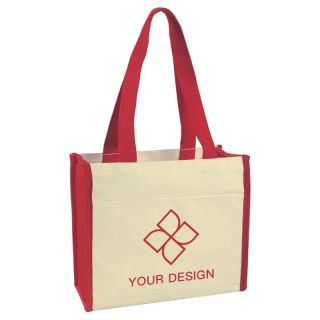 Customizable Eco-Friendly Heavy Cotton Canvas Tote Bag with 27" Handles & Outer Pocket 
