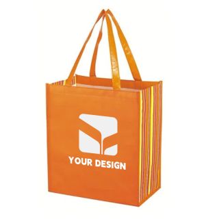 Customizable Eco-Friendly Shiny Laminated Shopper Tote Bag 15" H x 13" W x 8" D