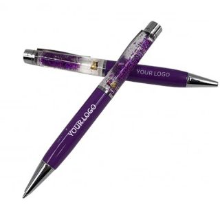 Custom Floating Glitter Ballpoint Pens Promotional Logo Ball Pen for School Office