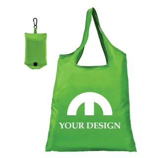 Customizable Foldaway Water-Resistant Polyester Shopping Tote Bag 24.25" H x 15.28" W