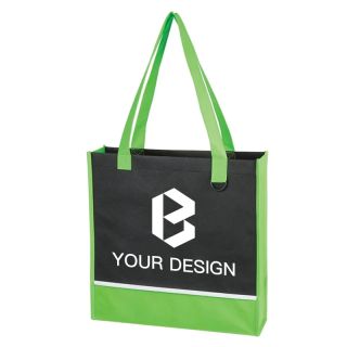 Customizable High-Visibility Non-Woven Accent Shopper Tote Bag 14" H x 14" W x 3.5" D