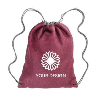 Customizable Lightweight Polyester Drawstring Backpack 16" H x 13" W