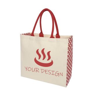Customizable Logo Cotton Canvas Tote Bag 14" H x 15" W