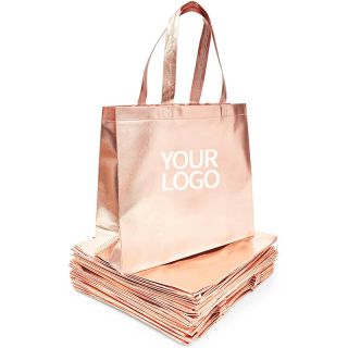 Custom Lunxury Lamination 13.88"W x 10"H Non-woven Shopping Bags for Supermarket Grocery Stores Boutique