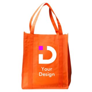 Customizable Non-woven Eco-friendly Grocery Tote Bags 8" D x 12" W x 14" H