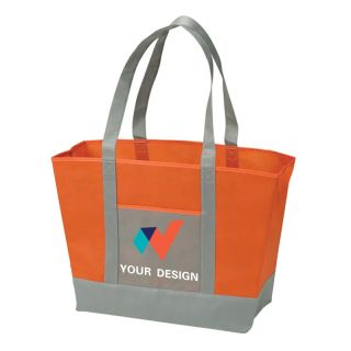 Customizable Spacious Non-Woven Boat Tote Bag 15"H x 21" W with 26" Handles