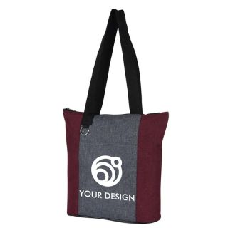 Customizable Stylish Heathered Fun Tote Bag 13.25" H x 14" W x 4.63" D