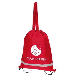 Customizable Versatile Non-Woven Water-Resistant Drawstring Tote Bag 17.5" H x 13.5" W