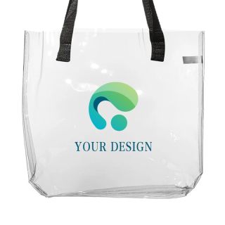 Customizable Versatile Plastic Tote Bag 13" H x 13.5" W x 4.5" D for Sports Fans & Beach Goers