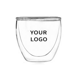 Custom 2.7oz Double Wall Glass Coffee Mug Espresso Cups Thermal Insulated Glasses