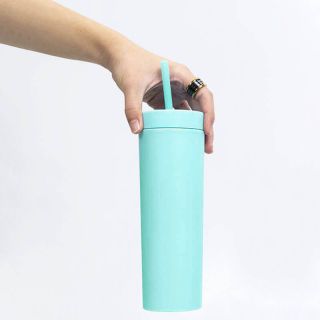 Custom 500ml Plastic Straight Cups Water Cup Matte Juice Tall Tumblers With Lid and Straw