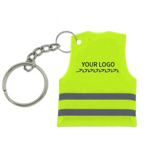 Custom Fluorescent Vest Pendant Key Chain Promotional Gifts Reflective Keychain