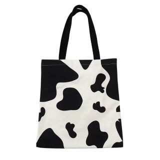 Custom Milk Cow Pattern Grocery 14.57"W x 16.54"H Tote Daily Recycled Cute Shoulder Bag for Shopping Travel School