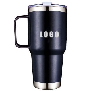 Custom BPA Free Reusable Coffee Cup 600ml 20oz Tumbler With Handle Stainless Steel Vacuum Insulated Mug