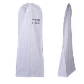 Custom Non-woven Gown Dust Cover Suit Garment Bag with Wide Gusset for Luxury Wedding Dress