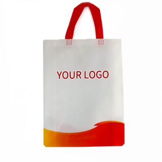 Custom Non-woven Promotional 12.60" x 10.63" Bag Laminated PP Shopping Carry Bags for Trade Shows Supermarket Store