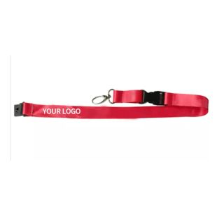 Custom Red Polyester Badge Strap Lanyards ID Badge Holder Clip Lanyard