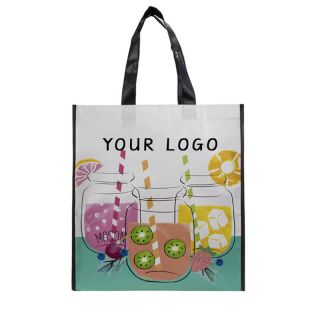 Custom Recycled Laminated 13.77"W x 14.96"H Non-woven Gift Bag Carry Bag Grocery Tote