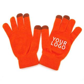 Custom Winter Knit Gloves Touch Screen Knitted Gift Gloves for Men Women