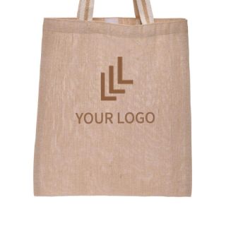 Custom Jute Shopping Bag 15W x 16.5H Grocery Tote Boutique Gift Bags