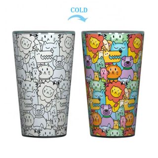 Custom Glasses Cold Color Changing Glass Tumbler Coffee Cup for Cold or Hot Drinks