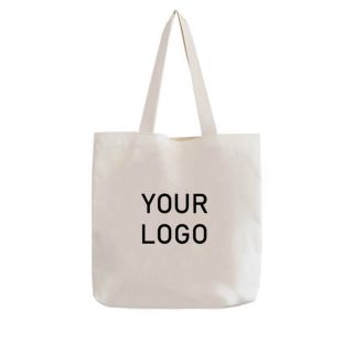 Custom Reusable Cotton 15.75"W x 13.78"H Groceries Shopping Tote Promotional Bags for School Student Book
