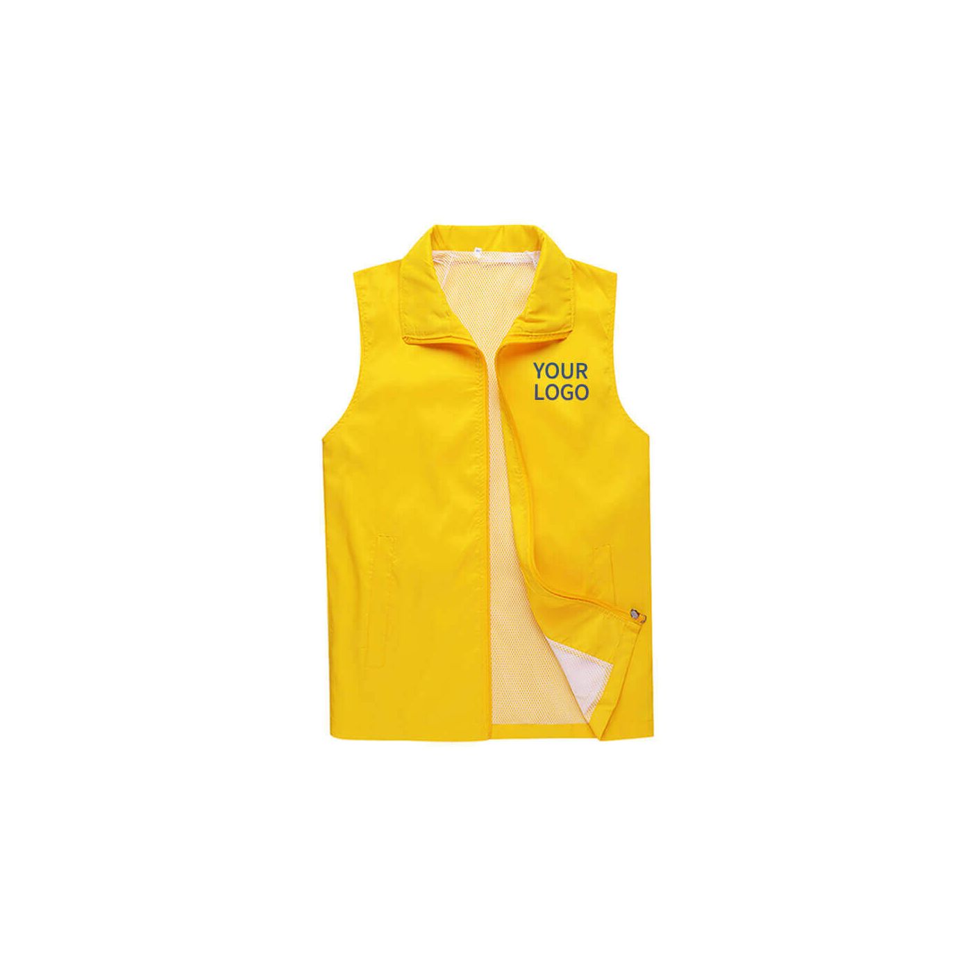 Custom Sleeveless Vest with Logo Print Mesh Waterproof Work Wear ...