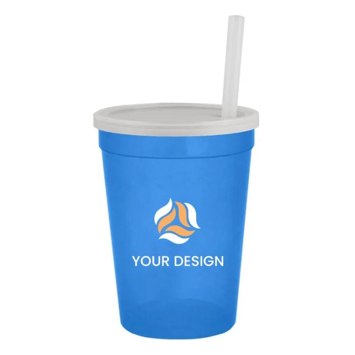 Custom 12 Oz Transparent BPA-Free Sport Sipper Tumbler with Straw