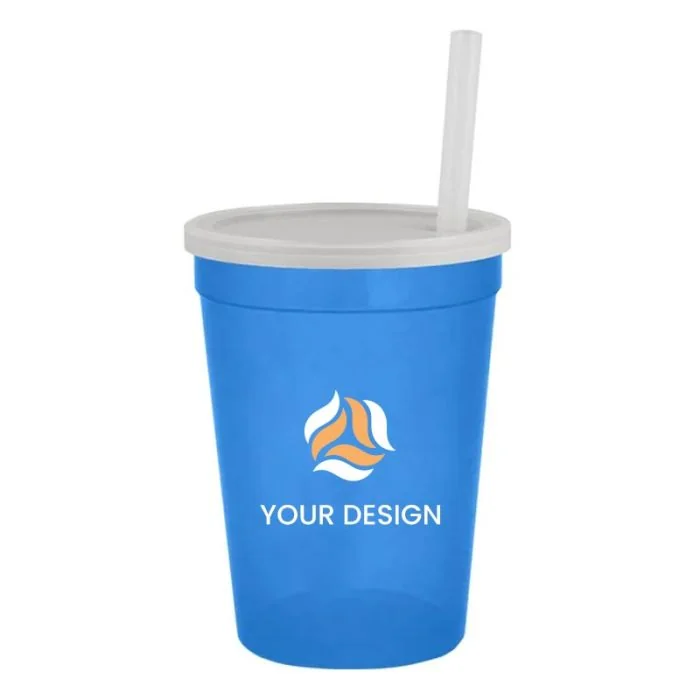 Custom 12 Oz Transparent BPA-Free Sport Sipper Tumbler with Straw