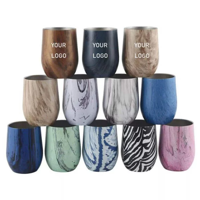 Custom 12oz Stainless Steel Egg Cup Double Wall Vacuum Tumbler Coffee Mug With Lid