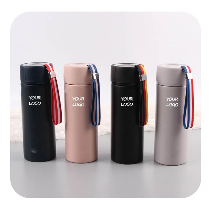 Custom 13oz Insulated 304 Stainless Steel Flask Reusable Thermal Bottle with Tea Infuser