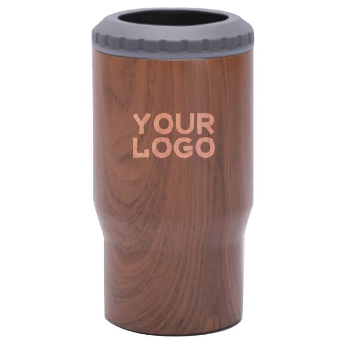 Custom 14oz Stainless Steel Coffee Mug Insulated Reusable Tumbler Travel Car Cup with Wood Grain