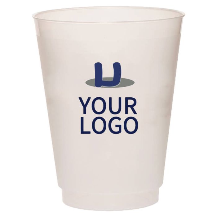 Custom Logo Printed 16oz. Plastic Cups Frost Party Cup Disposable Tall  Tumblers for Drinking Tasting