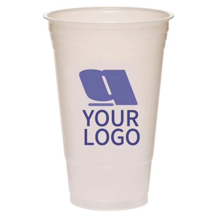 Custom 21oz. Plastic Cups Frost Coffee Cup Translucent Disposable Tall Tumblers for Cold Drinks