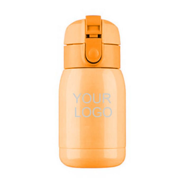 Custom 220ml Vacuum Insulated Thermos Flask Double Wall Bottle with Pop-up Lid for Cold Hot Drinks
