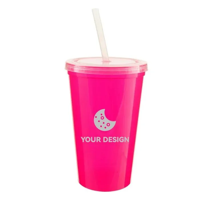 Custom 22 Oz BPA-Free Stadium Cup with Lid and Straw for Promotional Use