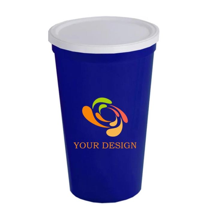 Custom 22 Oz BPA-Free Stadium Cup with Secure No-Hole Lid 